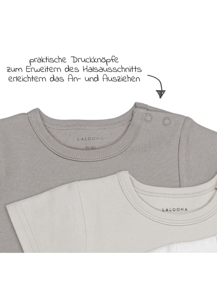 LaLoona Baby Body Kurzarm OEKO-TEX® 3er Pack - Natur - in beige günstig kaufen