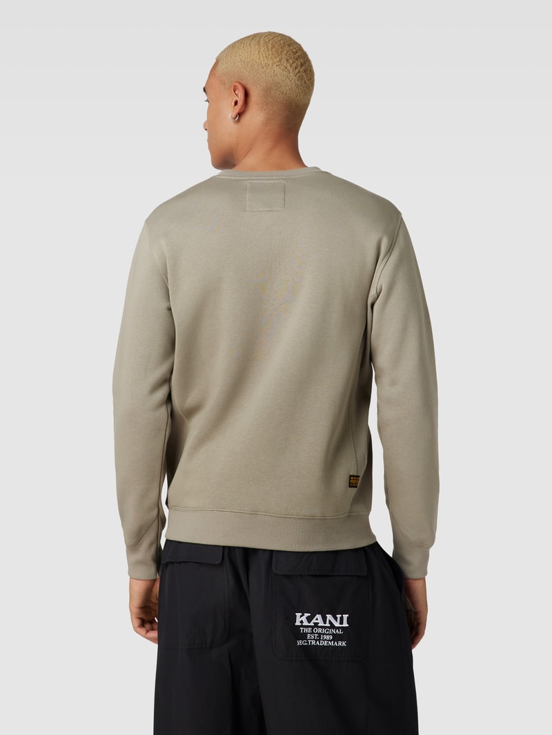 Sweatshirt mit Logo-Stitching Modell 'Premium' in beige