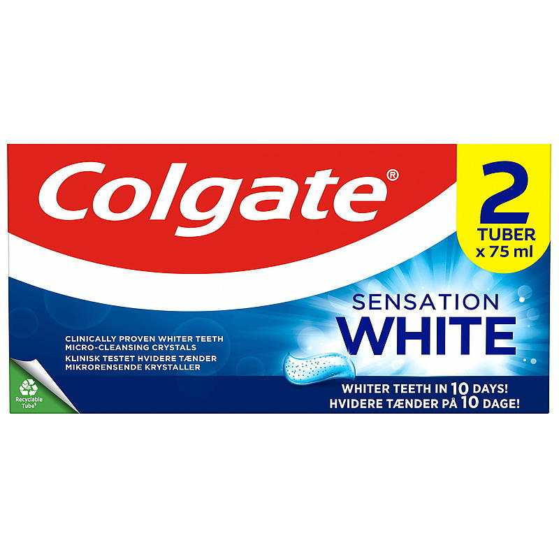 Colgate Tannkrem 2-pk Sensation white Colgate