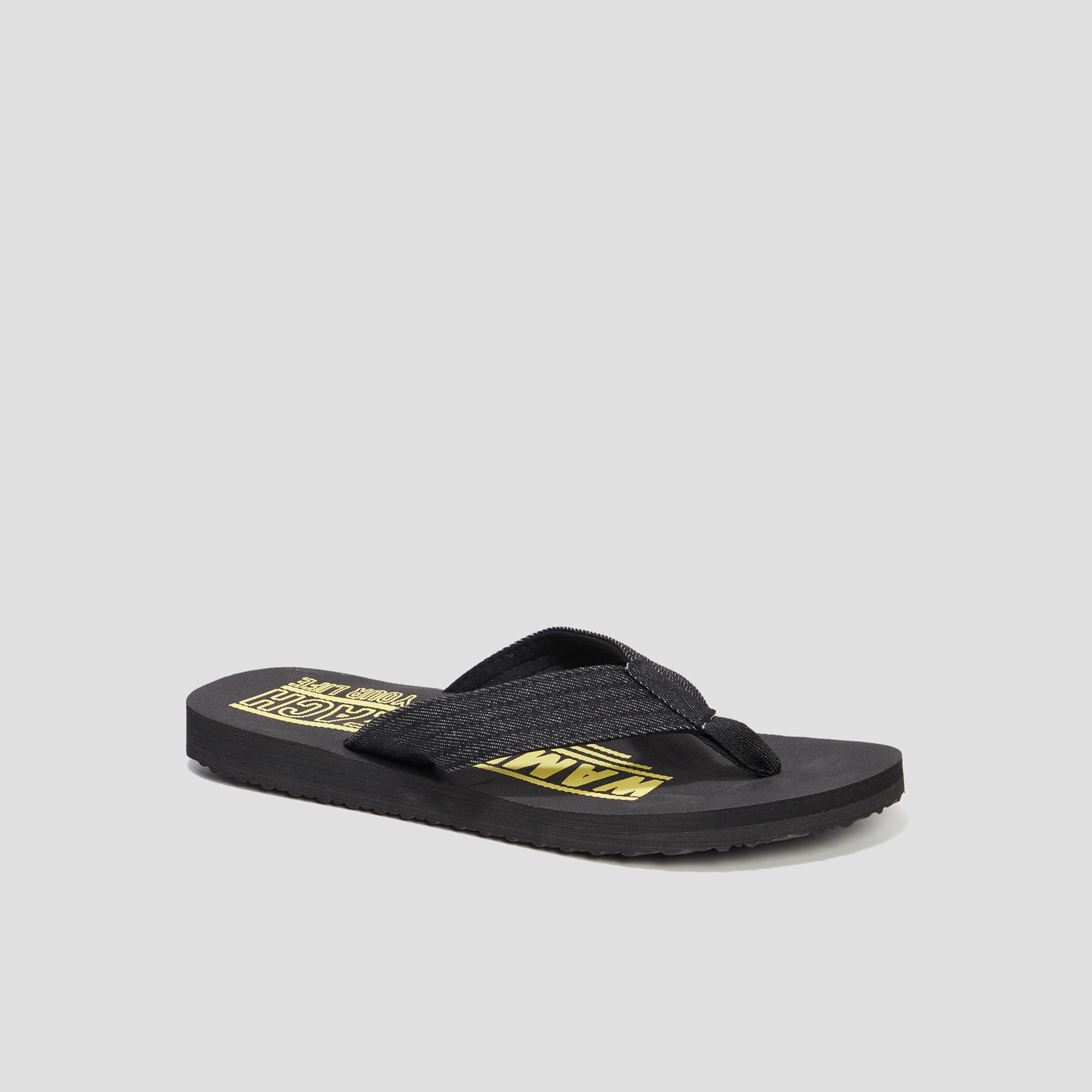 Tongs brides en jean Wamea Beach jaune homme | La Halle