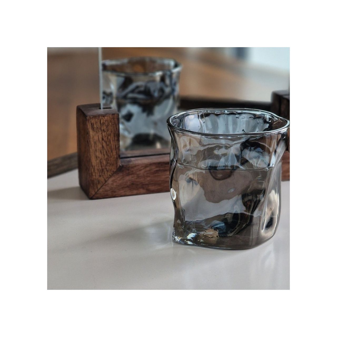 ZOHA Glas 2er Set Diamond Black Glas Trinkgläser Cocktailgläser 200ml, Glas