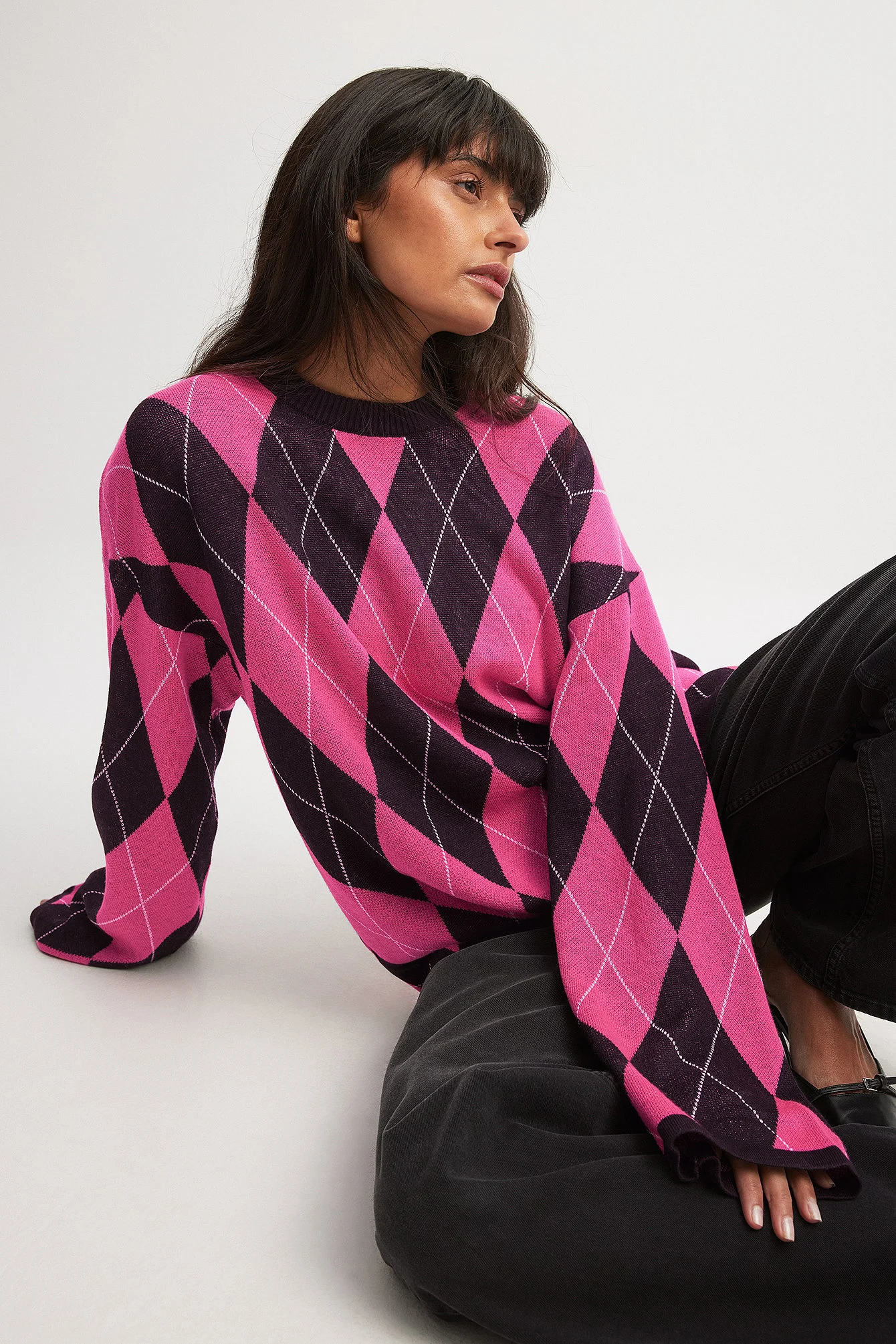 Karierter Strickpullover