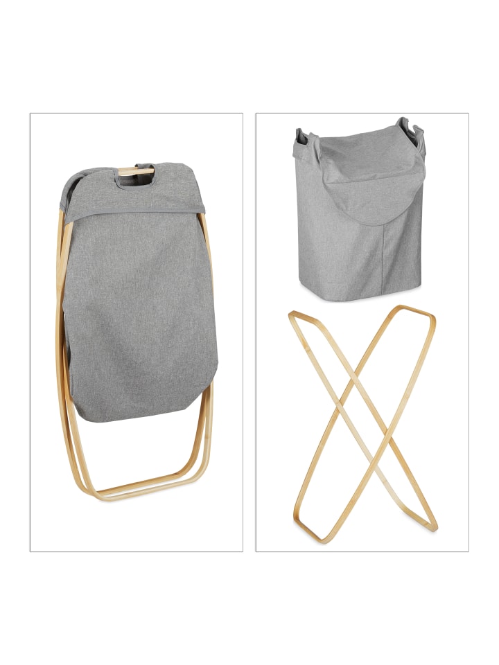 relaxdays Wäschekorb in Grau/Natur - 58 l günstig kaufen onesize