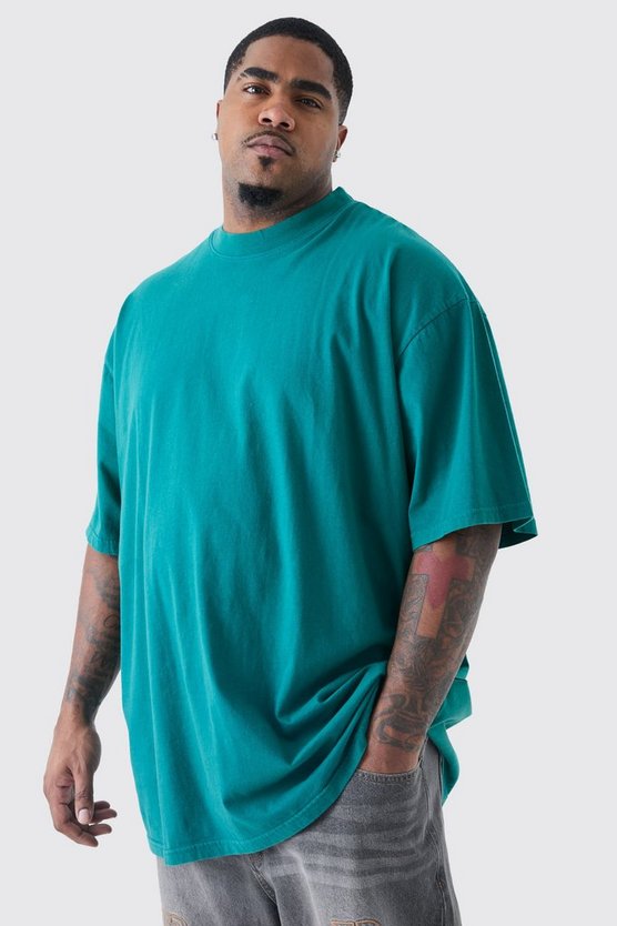 Plus Oversize T-Shirt mit Acid-Waschung