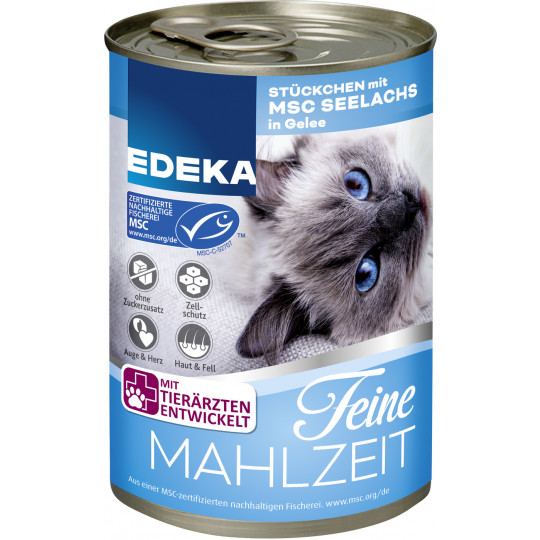 EDEKA Feine Mahlzeit Stückchen mit MSC Seelachs in Gelee 400G