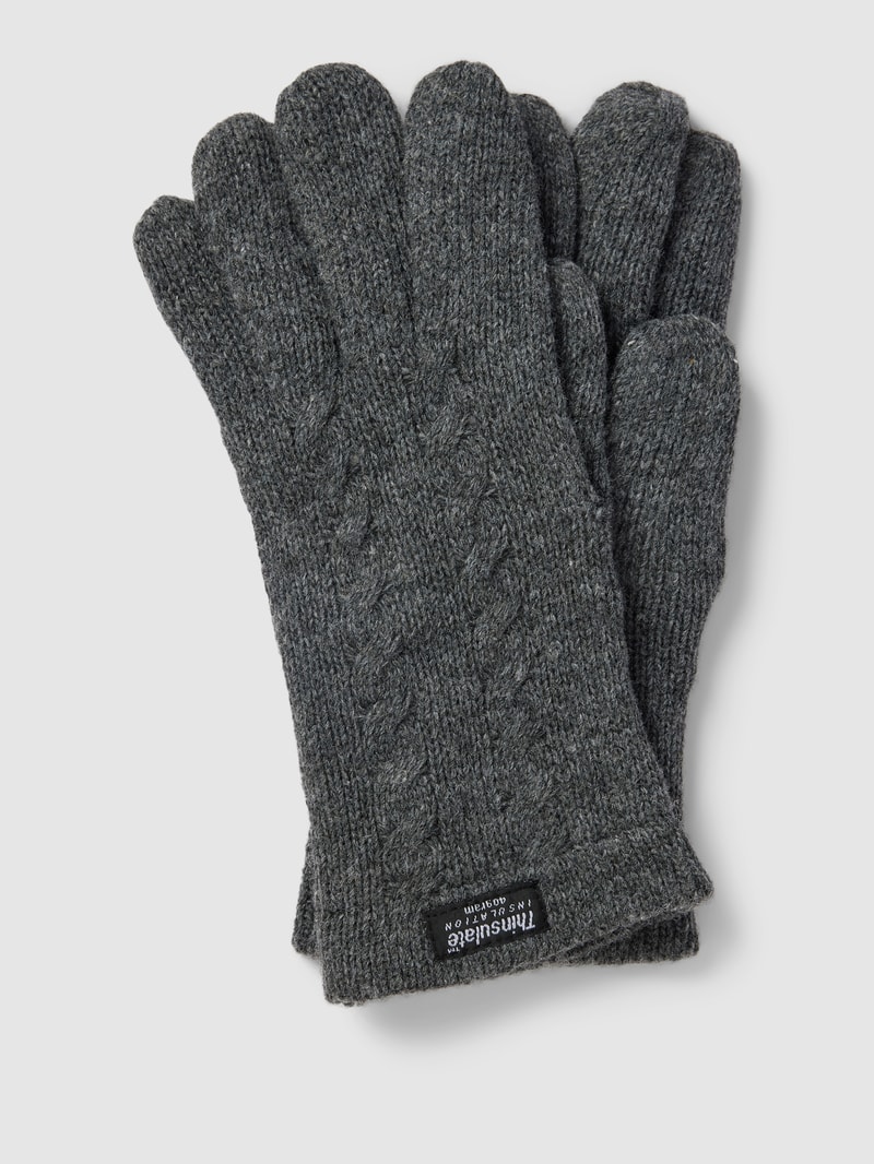 Handschuhe mit Label-Detail in anthrazit