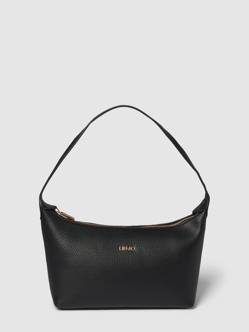 Pochette mit Label-Detail in schwarz