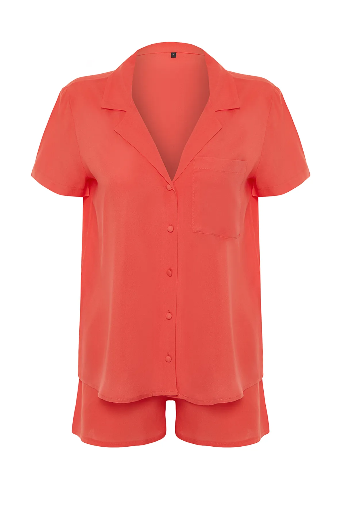 Trendyol Collection  Pyjama-Set aus gewebtem Hemd und Shorts aus Viskose mit Granatapfelblüten THMSS19PT0004