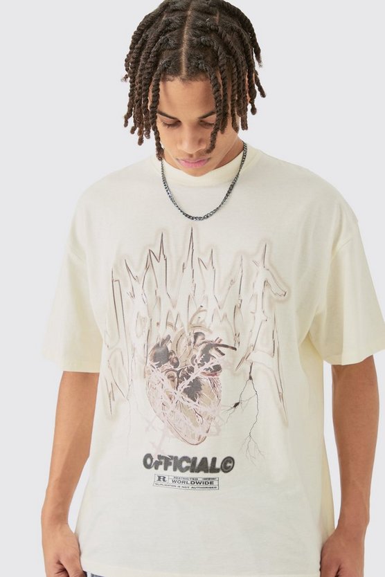 Oversize T-Shirt mit Gothic Homme Print