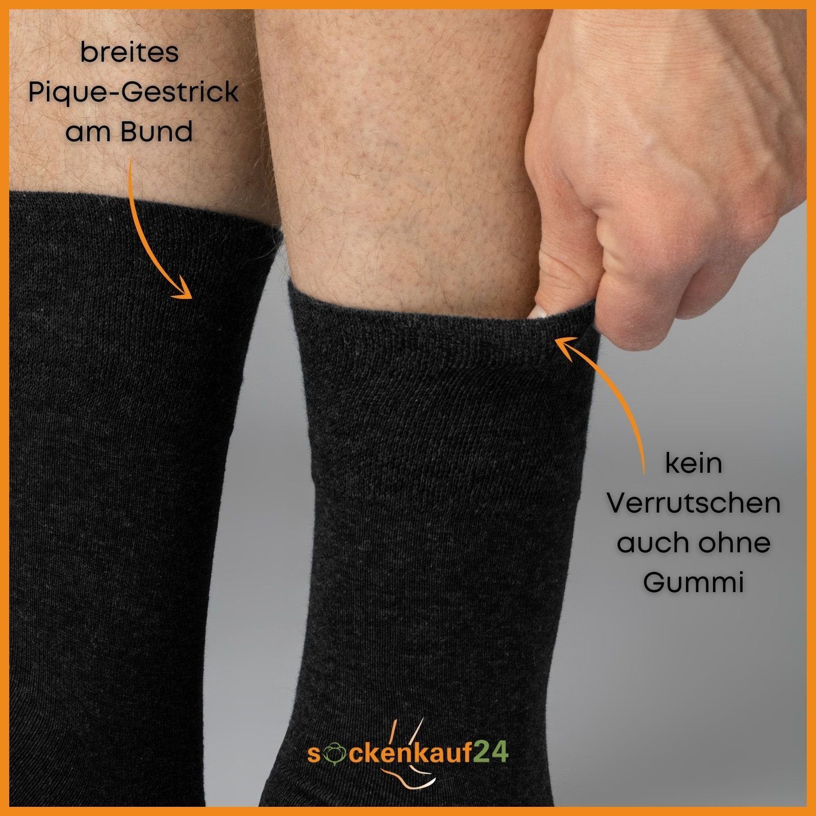sockenkauf24 Gesundheitssocken 6 Paar Herren & Damen Socken ohne Gummibund und ohne Naht Diabetiker geeignet WP