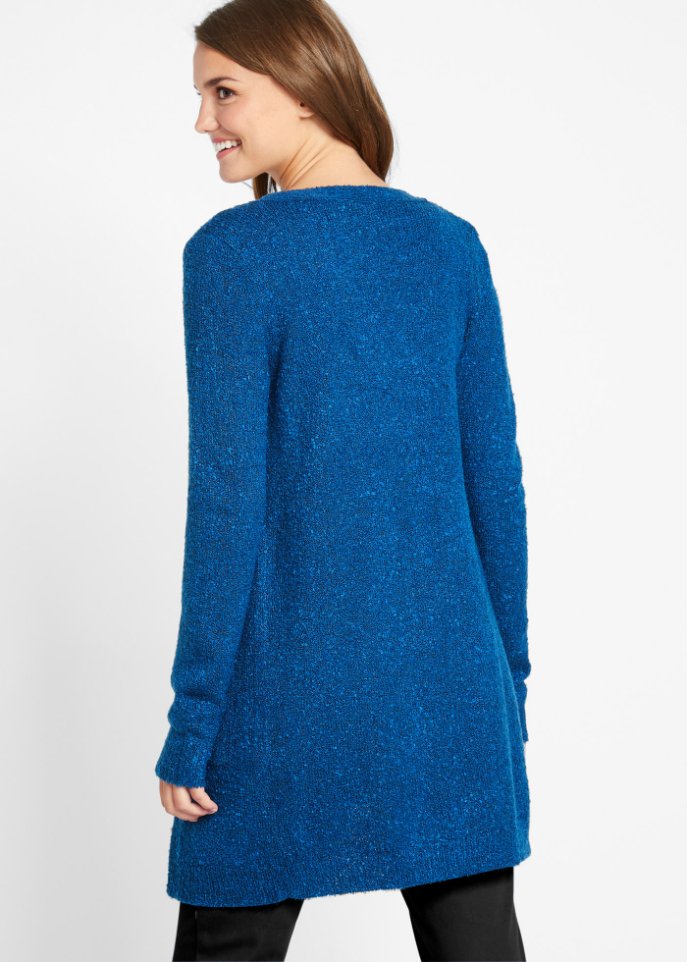 Boucle-Longstrickjacke
