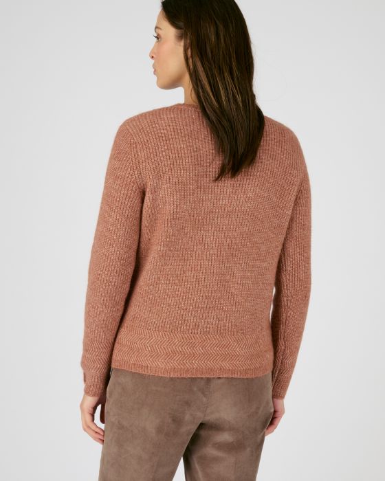 Cardigan maille perlée mélange alpaga