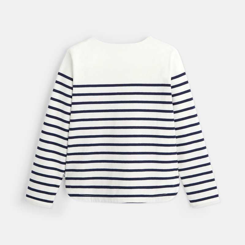 T-shirt marinière à personnaliser d'un cœur bleu fille