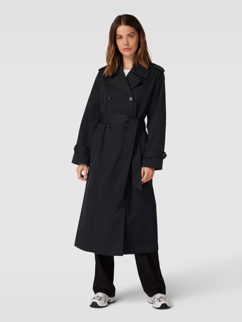 Trenchcoat mit Bindegürtel Modell 'ANGELA' in schwarz