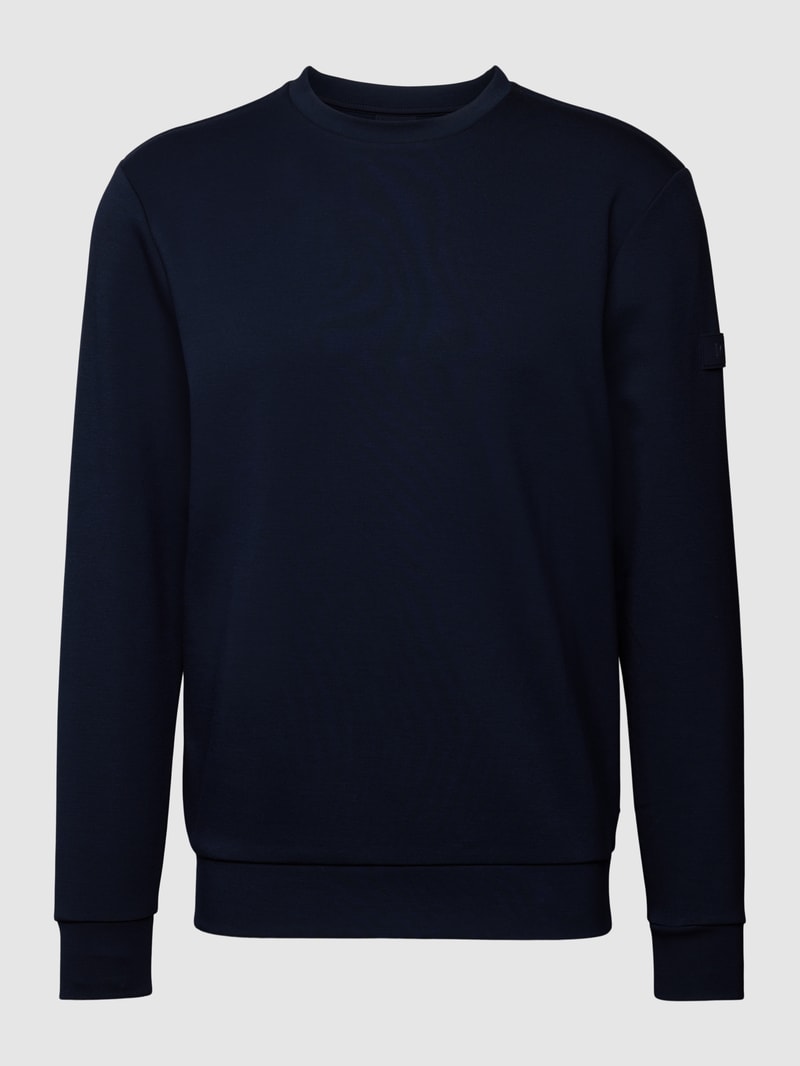 Sweatshirt mit Logo-Patch in marineblau