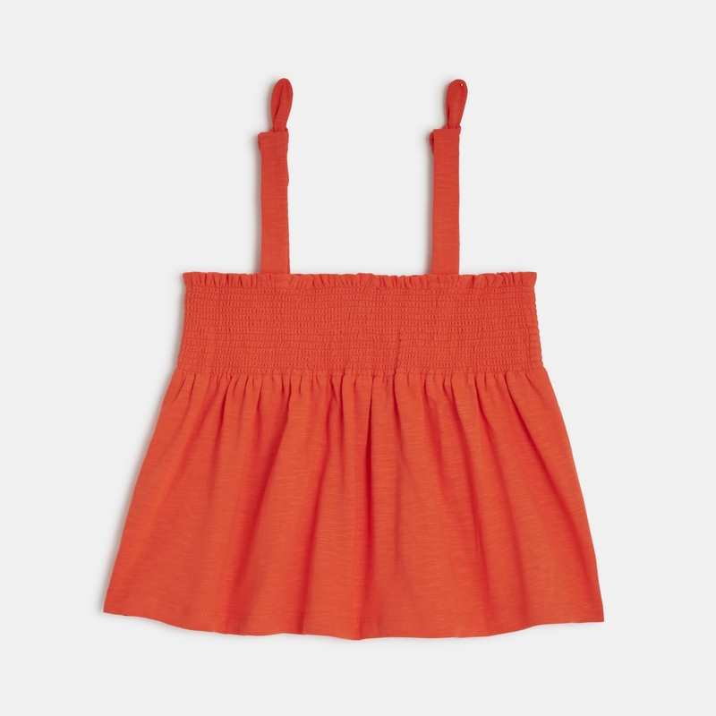 Débardeur fille rouge à broderies Catimini