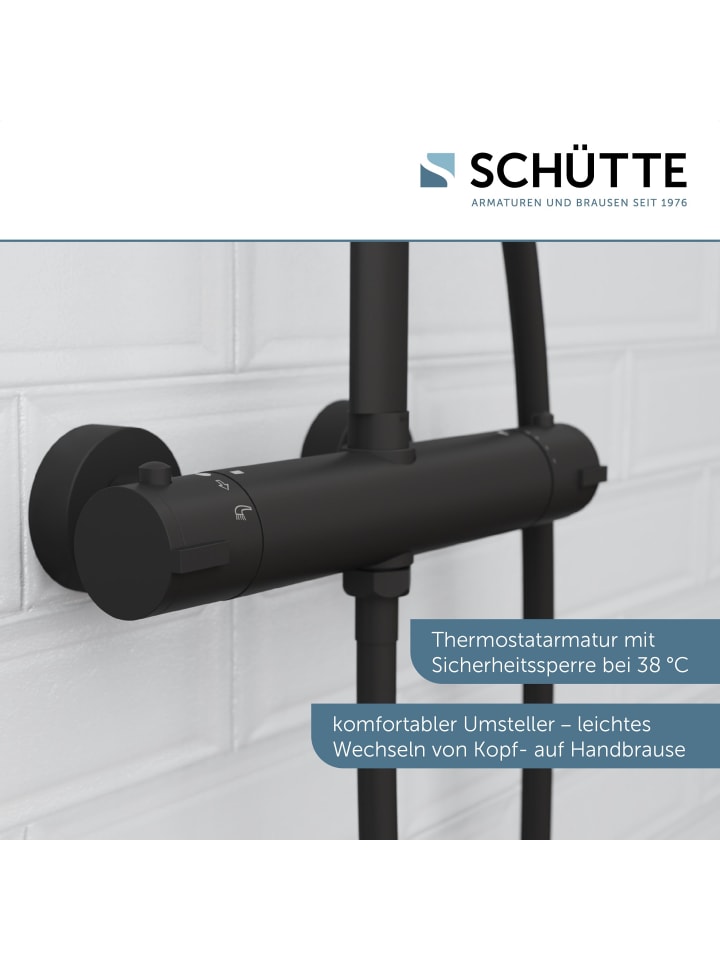 Schütte Duschset MADURA FRESH in Schwarz matt - (L) 41 x (B) 27 x (H) 101 cm günstig kaufen onesize
