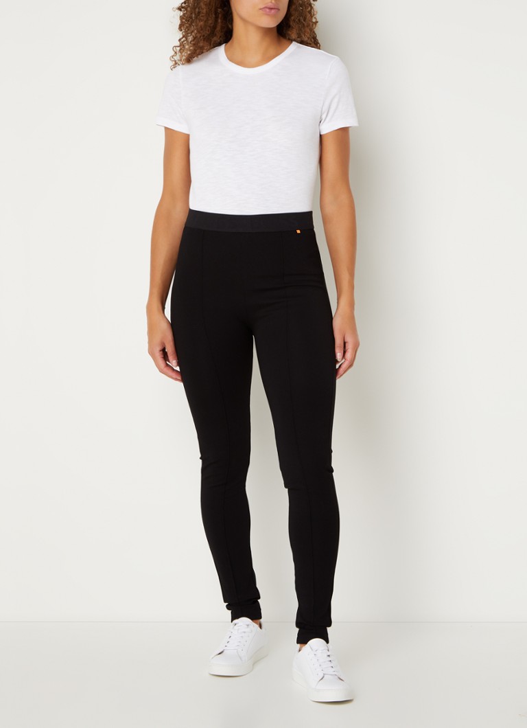 Pantaloni HUGO BOSS Stretch cu talie înaltă, slim fit