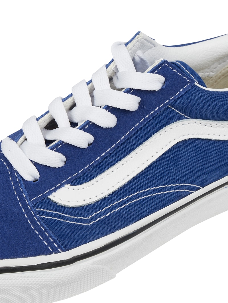 Sneaker mit Lederbesatz in marineblau