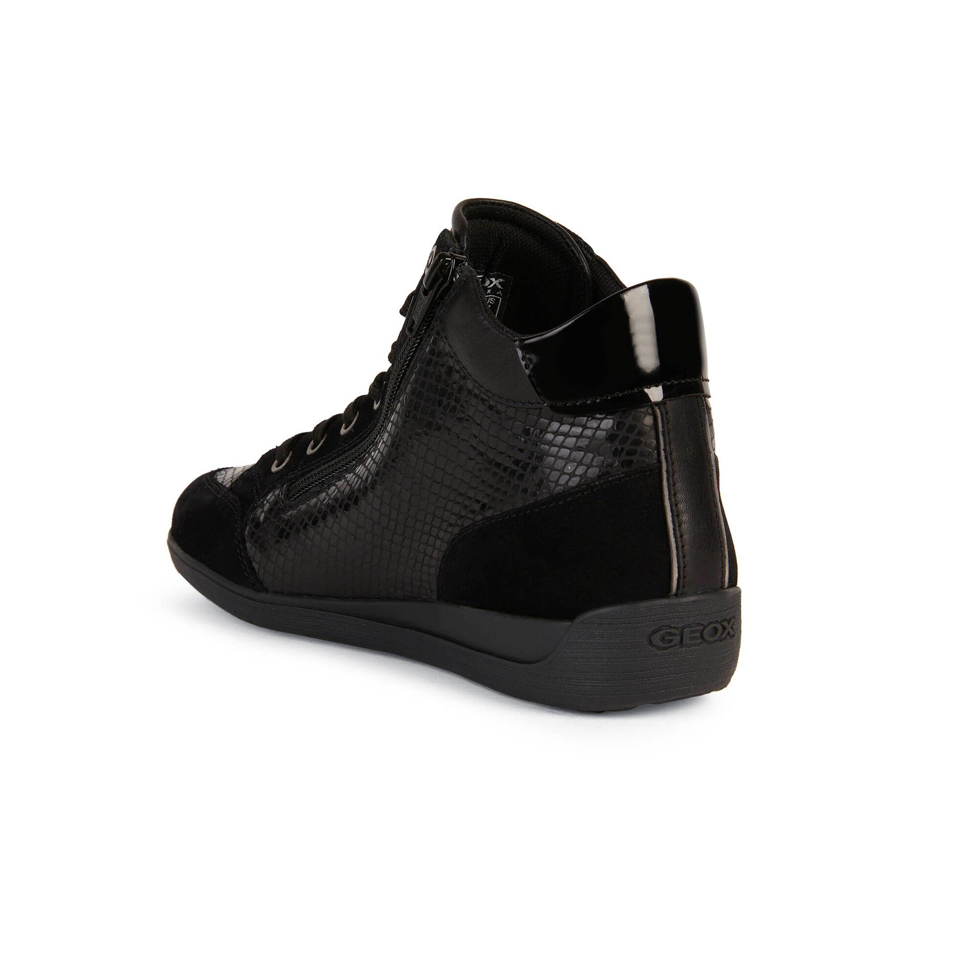 Baskets montantes noir dessus cuir