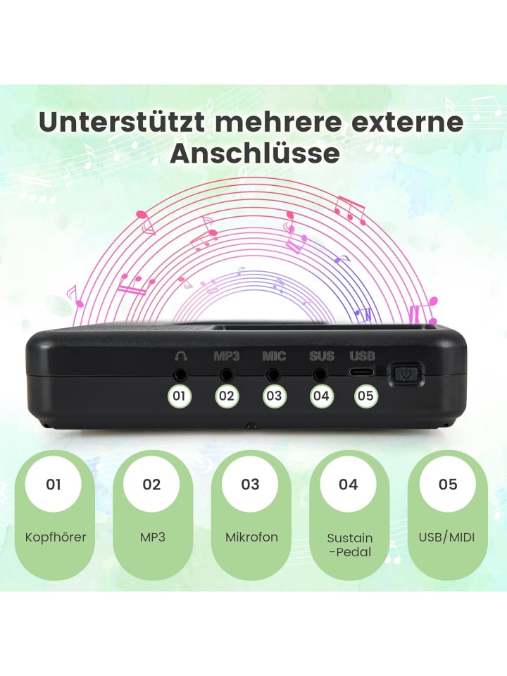 COSTWAY 88 Tastatur digitale Keyboard in Schwarz günstig kaufen onesize