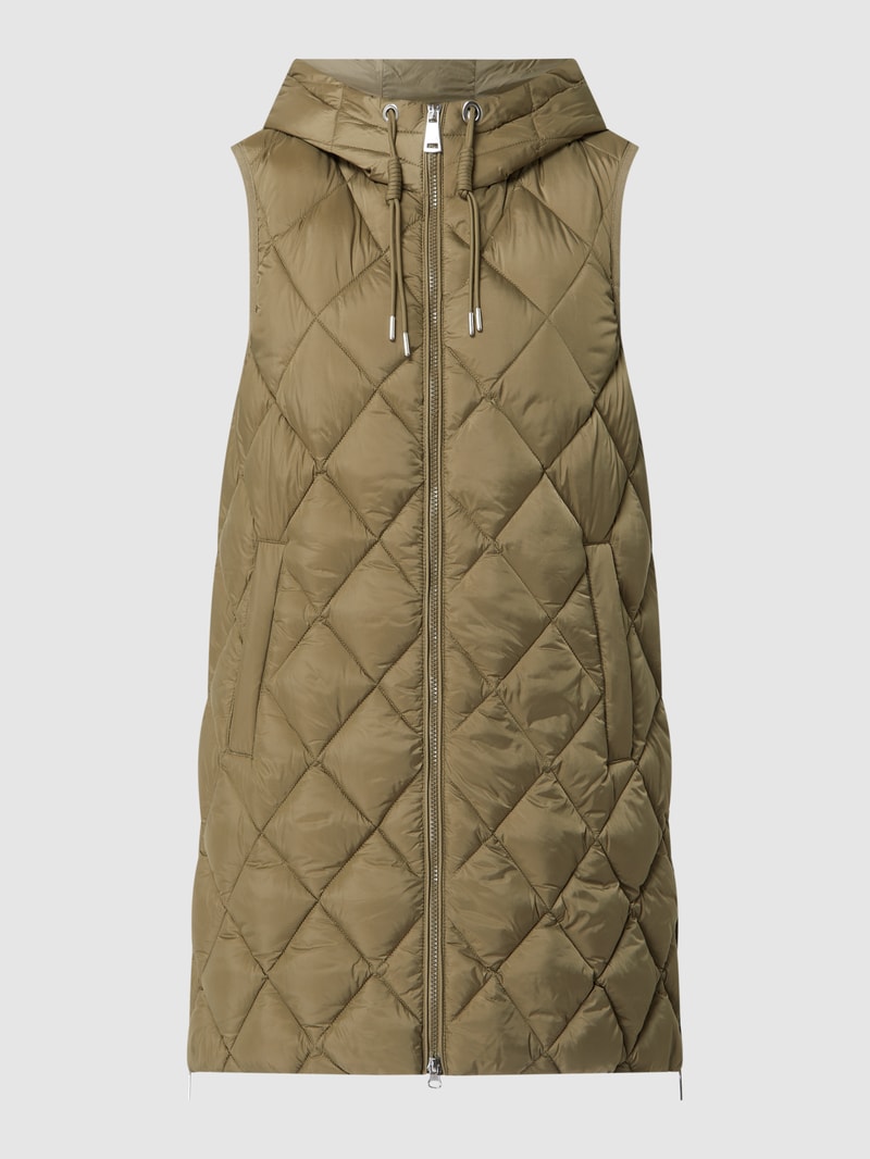 Steppweste mit Kapuze in olivgrün