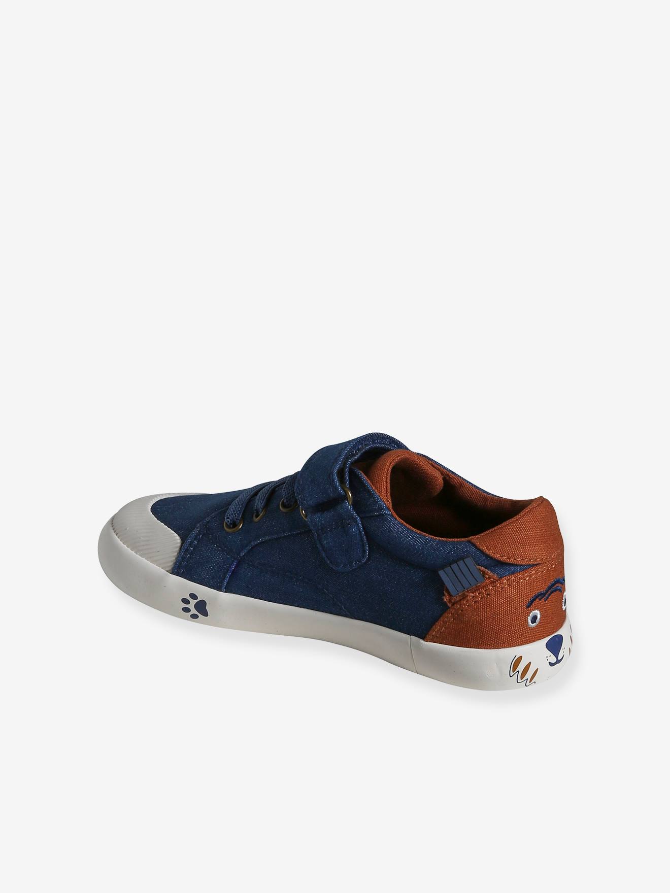 Vertbaudet Kinder Stoff-Sneakers mit Anziehtrick - jeansblau