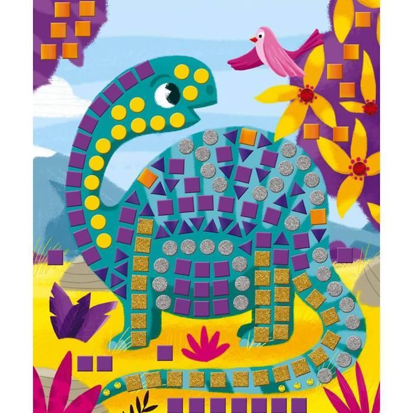 Kit Créatif : Mosaïques Dinosaures Coloris Unique bleu