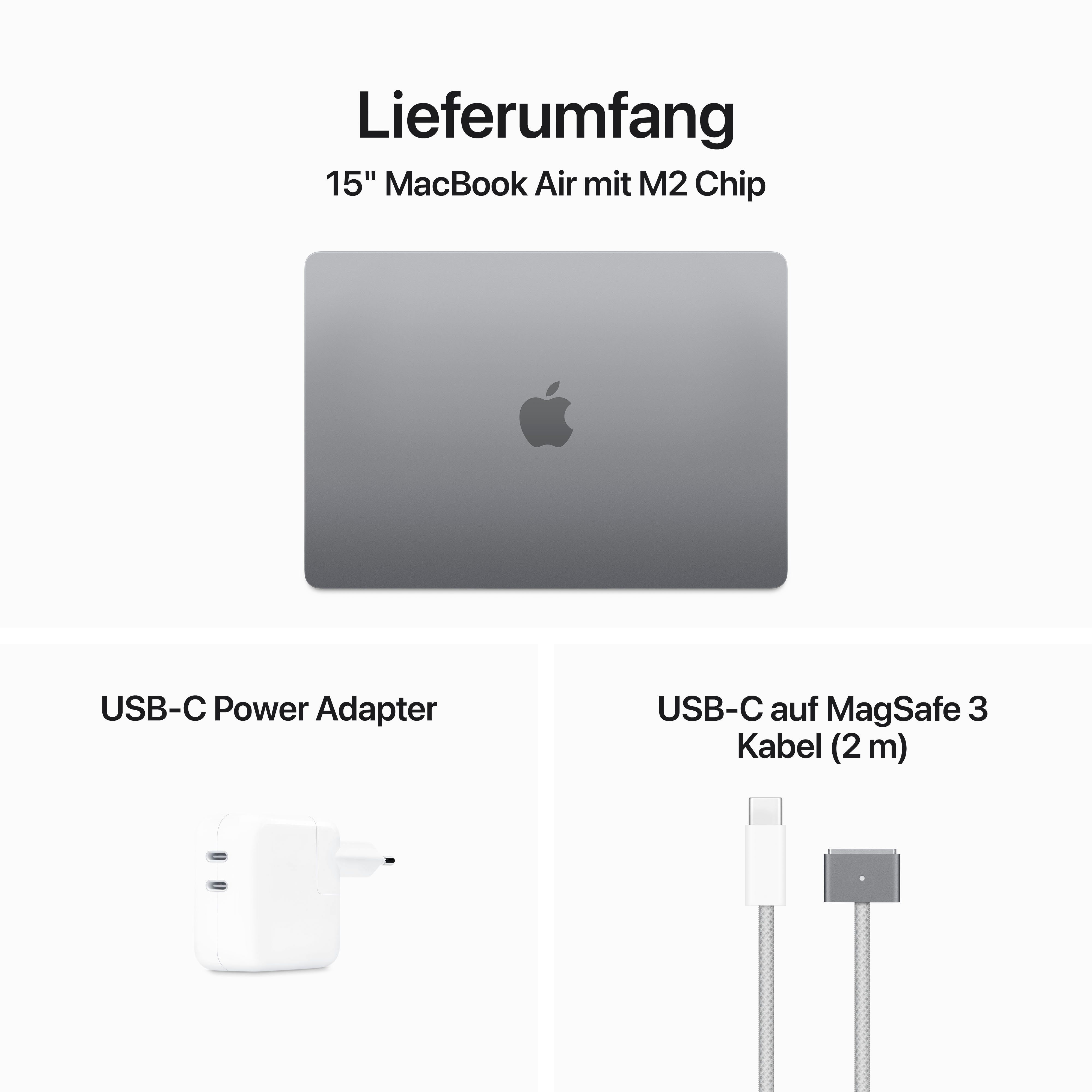 Apple MacBook Air Notebook (38,91 cm/15,3 Zoll, Apple M2, 10-Core GPU, 512 GB SSD)