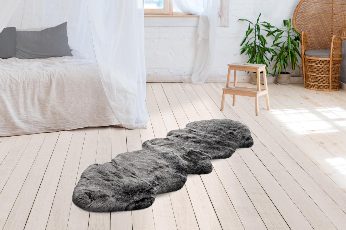 megusta Hochflorteppich Anthrazit 120cm x 170cm
