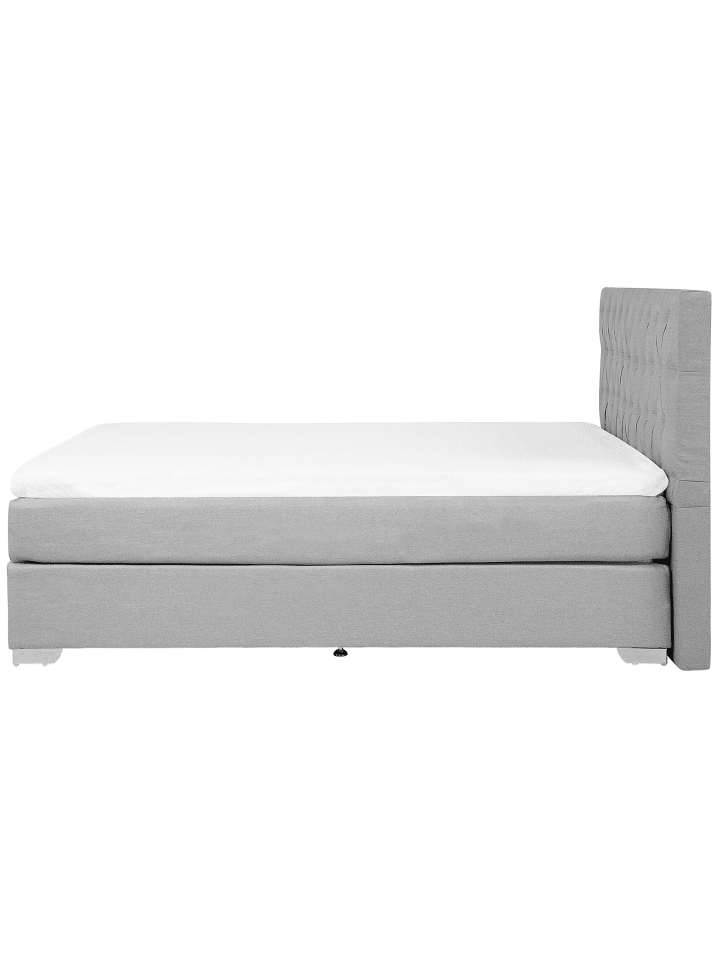 Beliani Boxspring Bett DUCHESS in Grau/Silber - (W) 191 x (H) 112 x (L) 211 cm günstig kaufen onesize