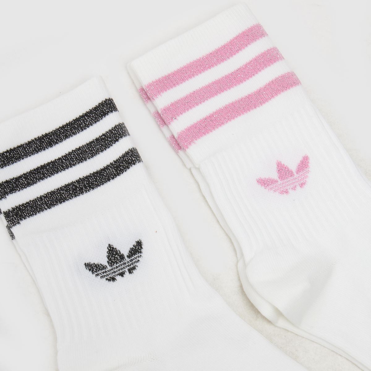 adidas multi barn org glitter crew strumpor 2-pack