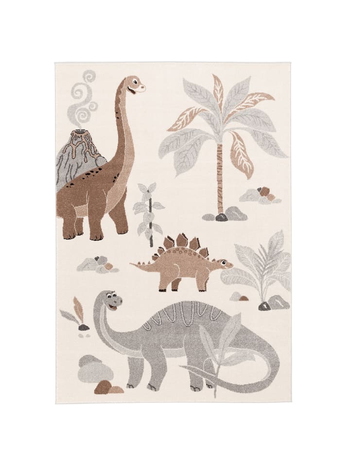 Pergamon Kinder Teppich Softstar Kids Dinowelt in Grijs günstig kaufen