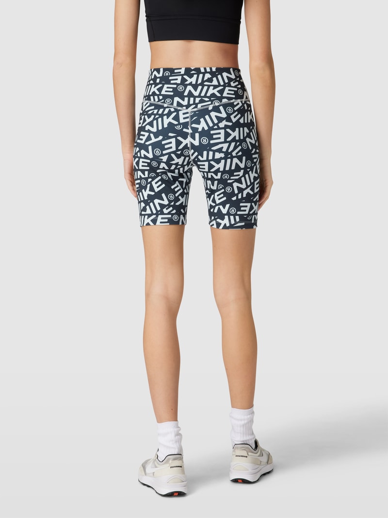 Radlerhose mit Allover-Print in schwarz