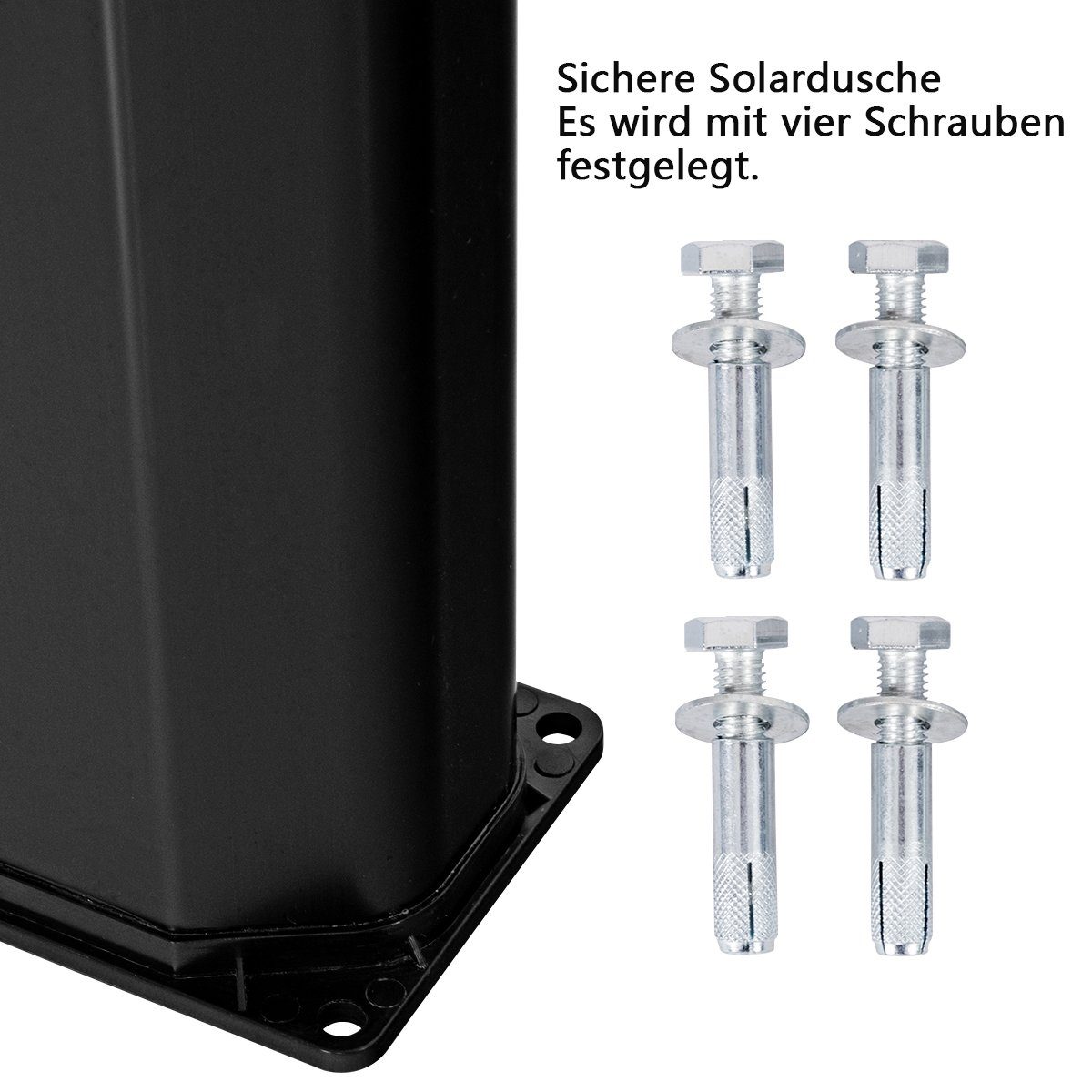 COSTWAY Solardusche, Außendusche 35L, mit Kalt-Warm-Ventil, 220 cm Höhe