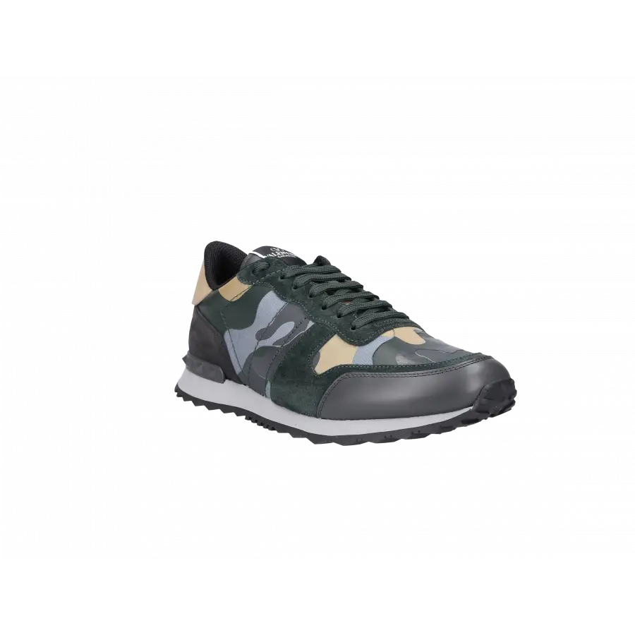 Valentino Garavani - Sneaker low ROCKRUNNER Veloursleder - grün