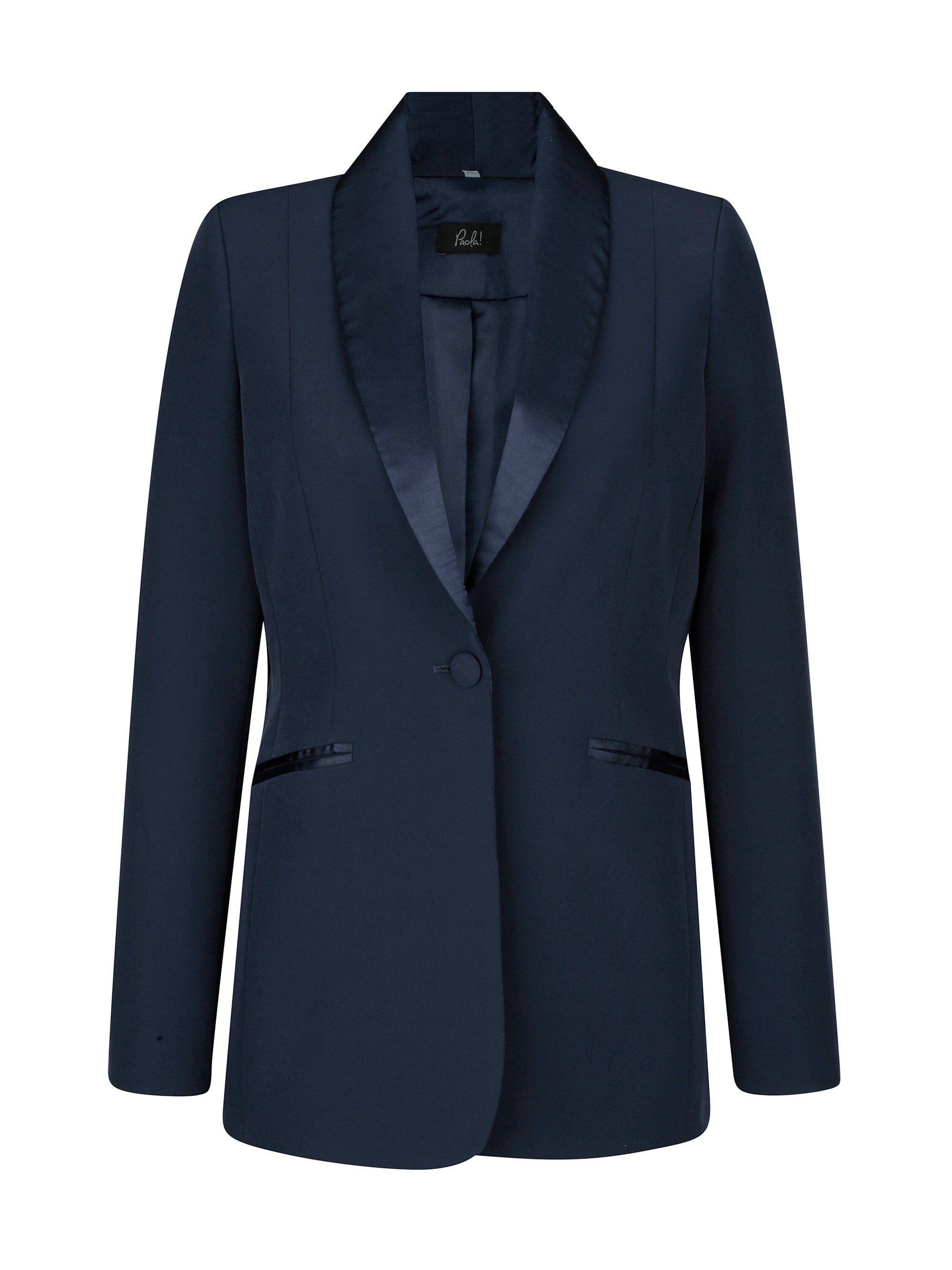 Paola Longblazer Blazer mit Schalkragen in schimmernder Satinqualität