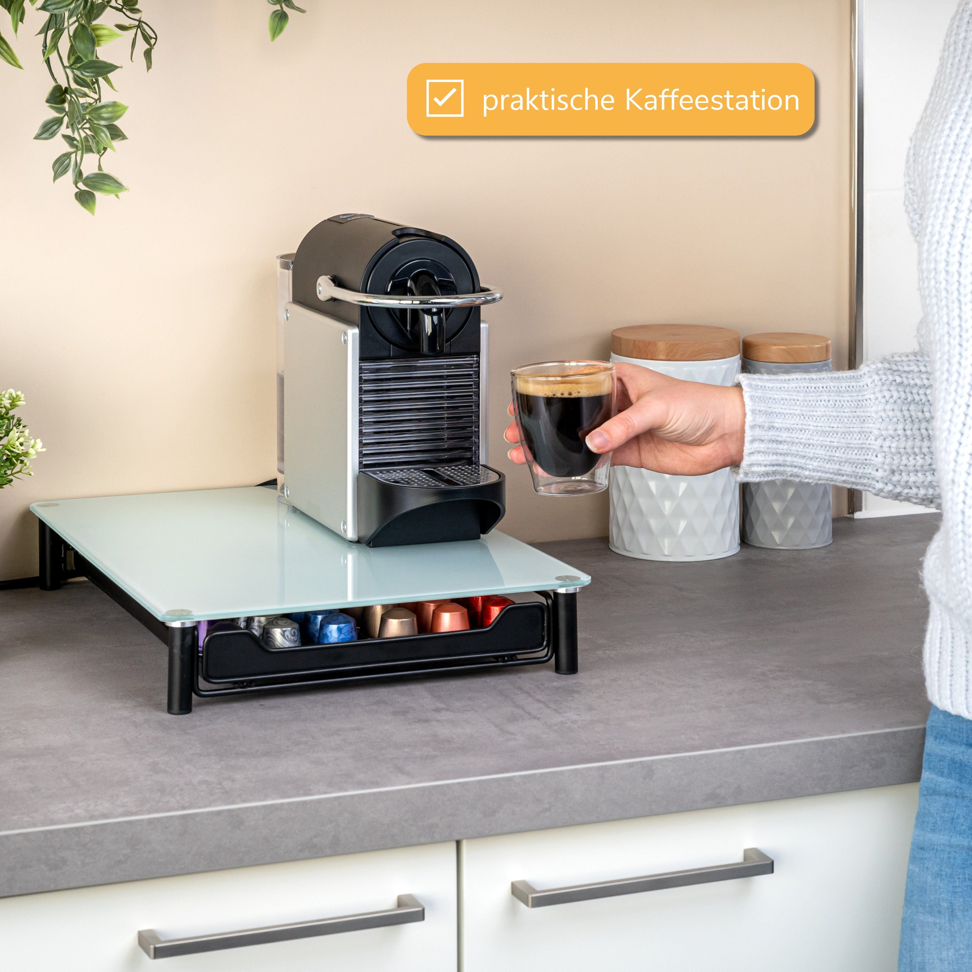 bremermann Kapselspender bremermann Kaffeekapsel-Box für 60x Nespresso, Schubladenbox, Metall
