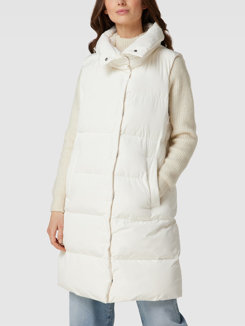Steppweste mit Stehkragen in offwhite