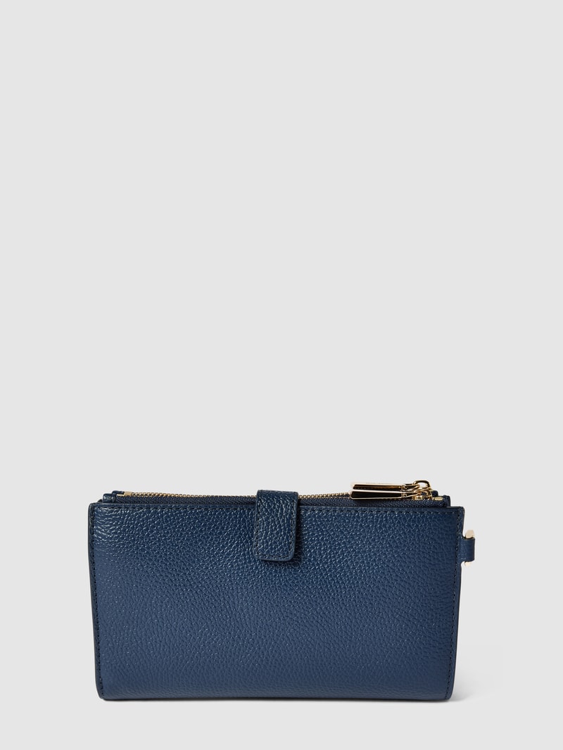 Portemonnaie mit Label-Applikation in marineblau