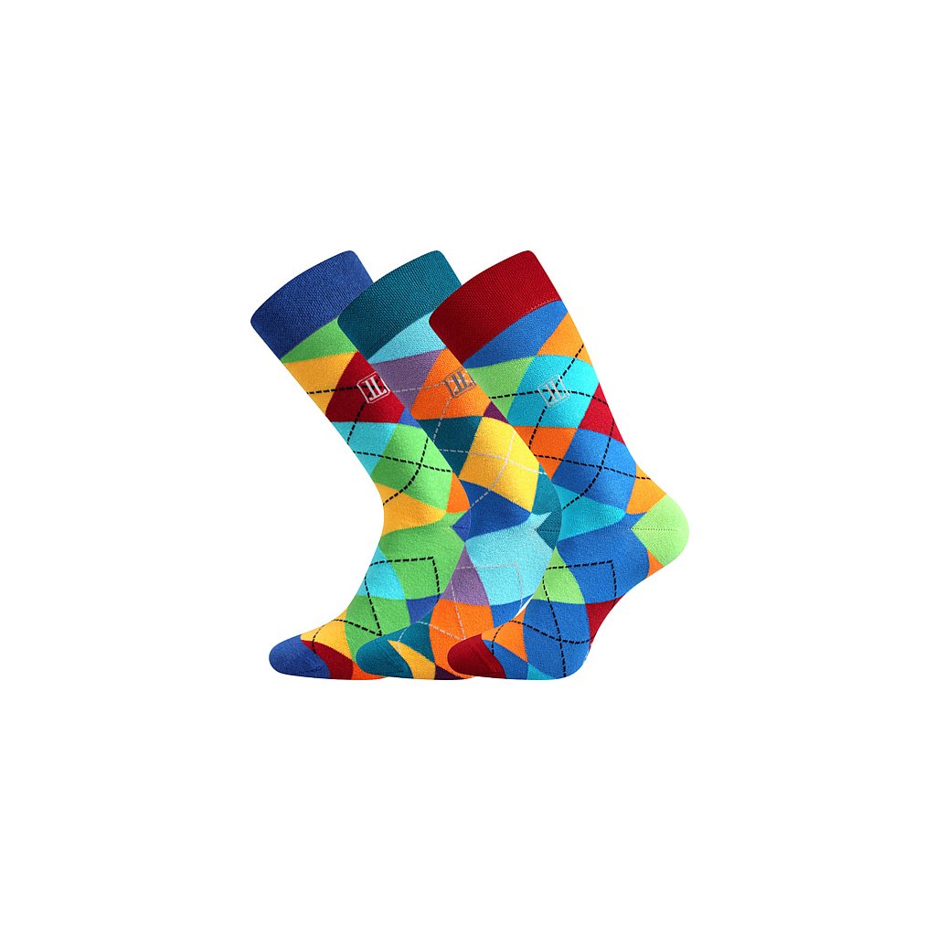 Lonka Dikarus Mix A karierte Socken, 3 Paare