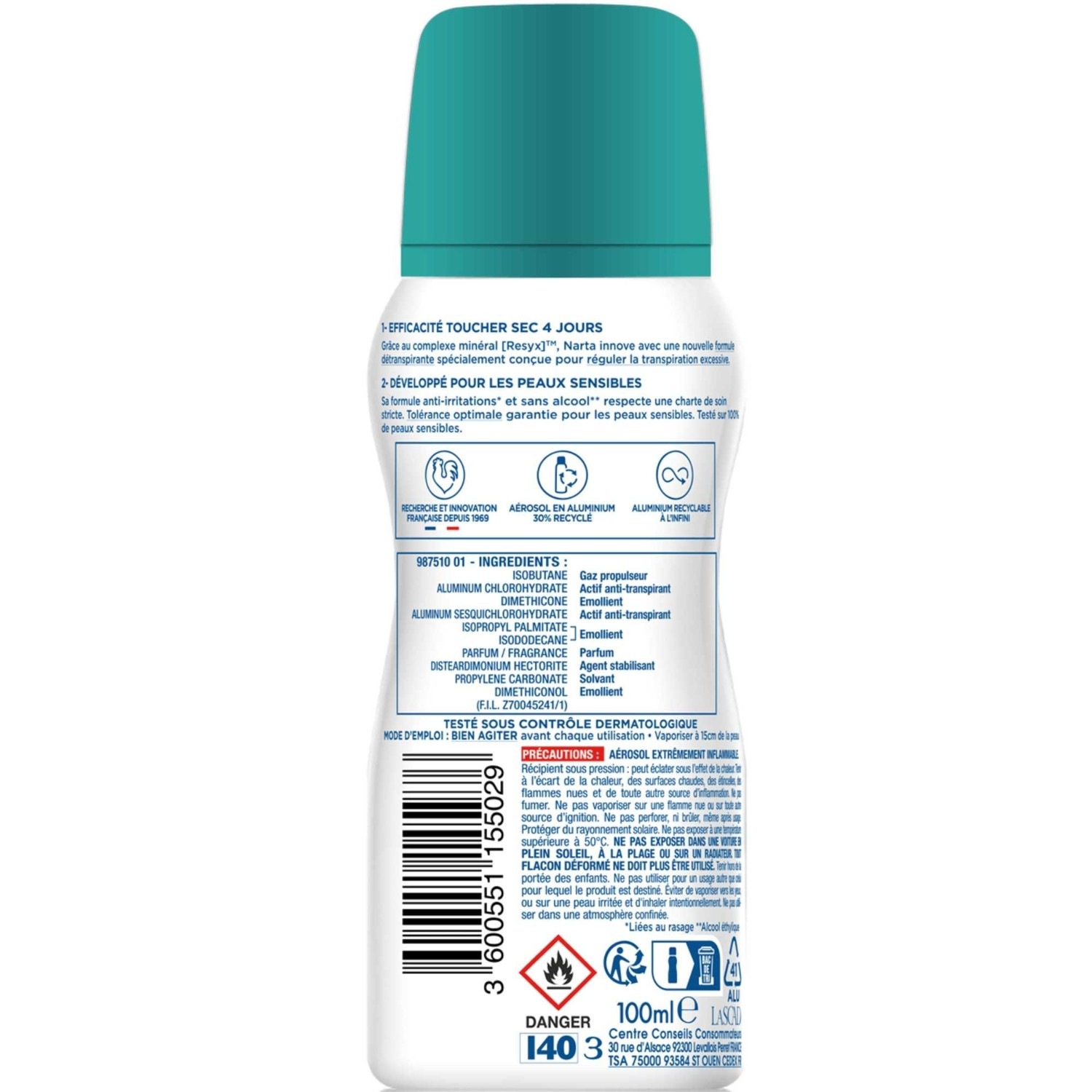 Dámský antiperspirant Narta Resixyl, suchý dotek, 4 dny