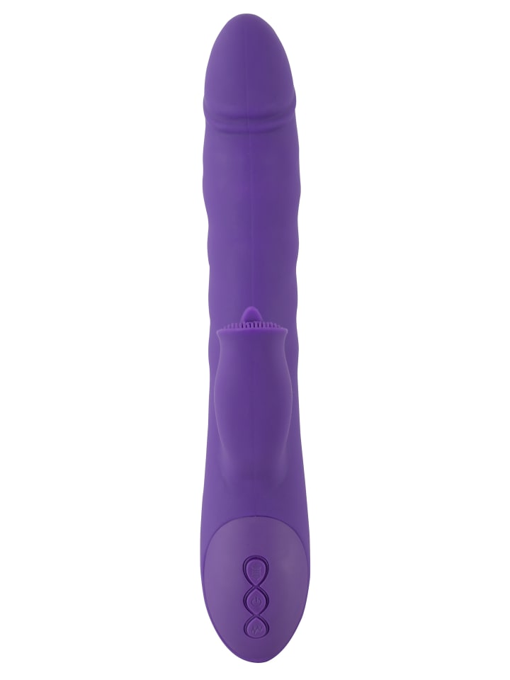 Sweet Smile Stoßvibrator mit Klitorisreizer Thrusting & Rotating Pearl Vibrator in lila günstig kaufen 24 cm