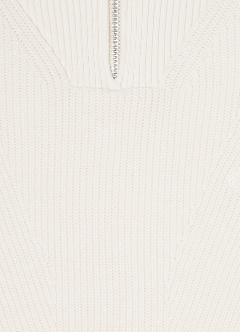 Pulover Calvin Klein Organic Fine Knit cu fermoar pe jumătate