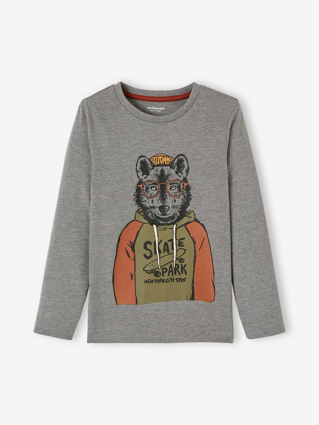 T-shirt animal crayonné garçon caramel