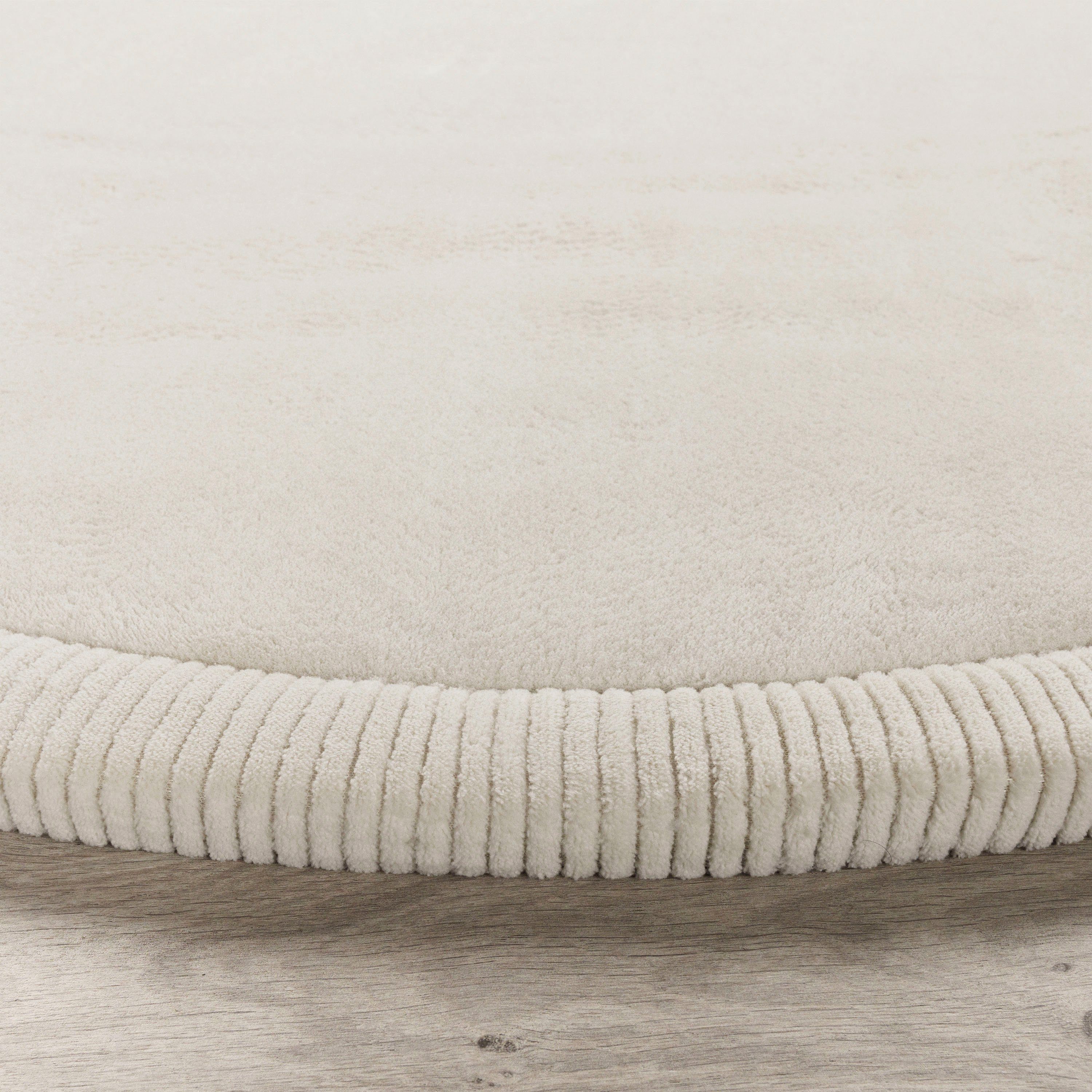Teppich Tatami 475, Paco Home, rund, Höhe: 24 mm, Kurzflor, Uni Farben, mit Memory Foam, waschbar