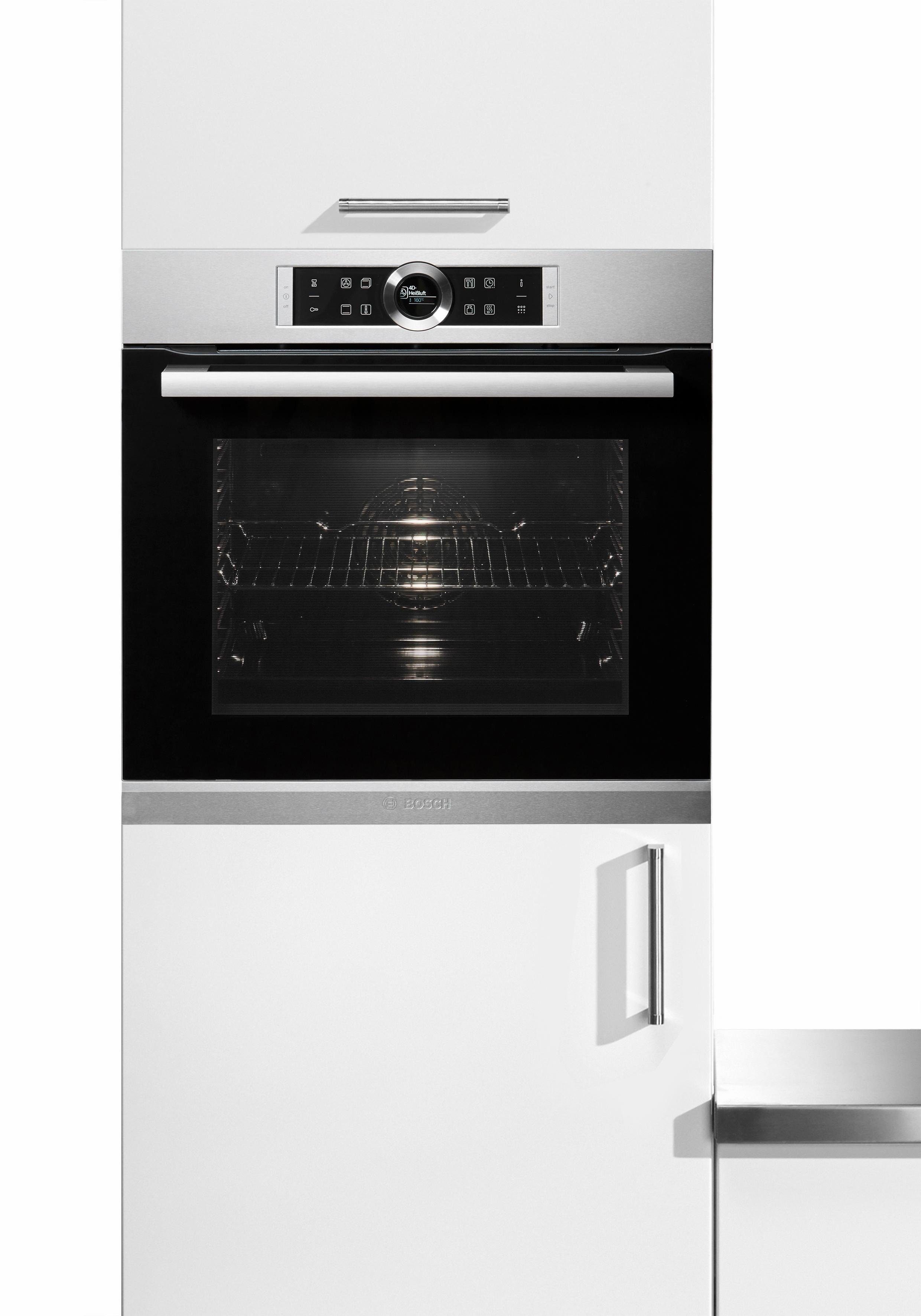 BOSCH Pyrolyse Backofen Serie 8 HBG675BS1, mit Teleskopauszug nachrüstbar, Pyrolyse-Selbstreinigung, mit AutoPilot