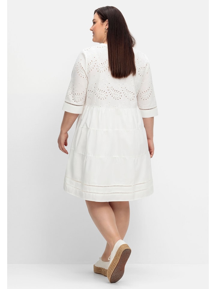 sheego Kurzes Kleid in weiß günstig kaufen 50