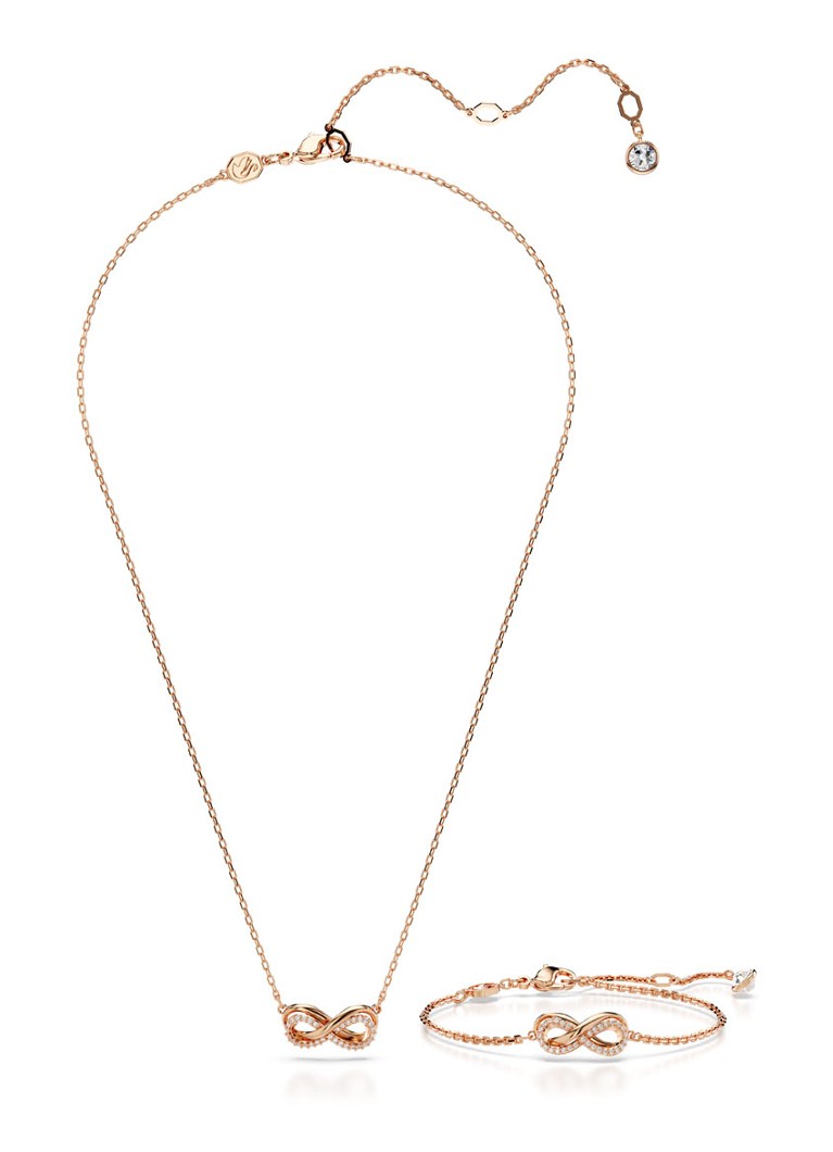 Swarovski Hyperbola set of necklace and bracelet gold-plated