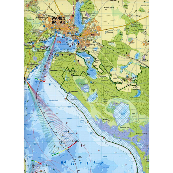 Gewässerkarte Große Mecklenburgische Seen 1 : 50 000. Nautische Edition - Wasserkarte